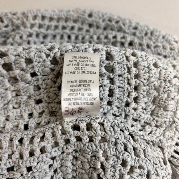 Theory Amena Arabis Tint Chunky Open Knit Crochet Pullover Sweater Womens Medium - Picture 8 of 13